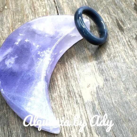 Ble agate carved gem ring - Picture 1 of 1